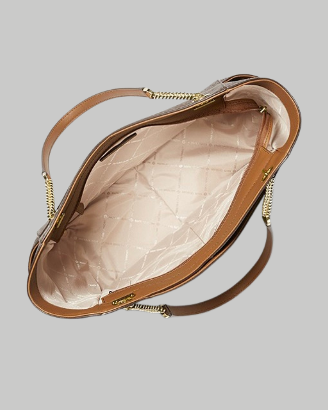 Charlotte Large Logo and Leather Top-Zip Tote Bag-VANILLA