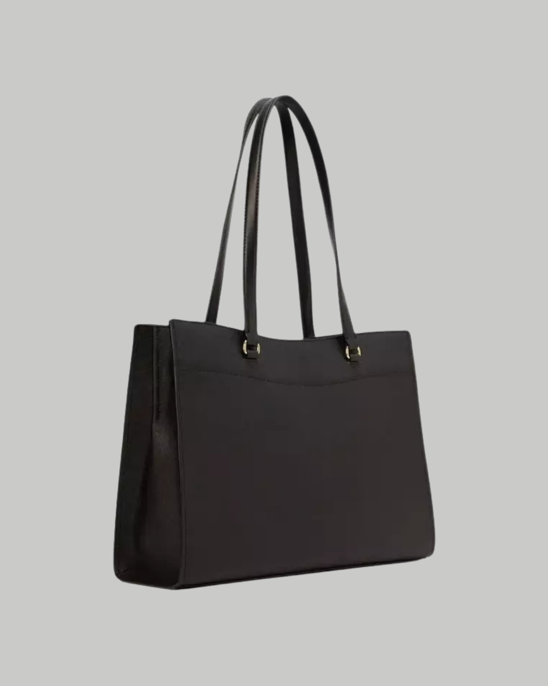Jet Set Travel Large Saffiano Leather Pocket Tote Bag-BLACK