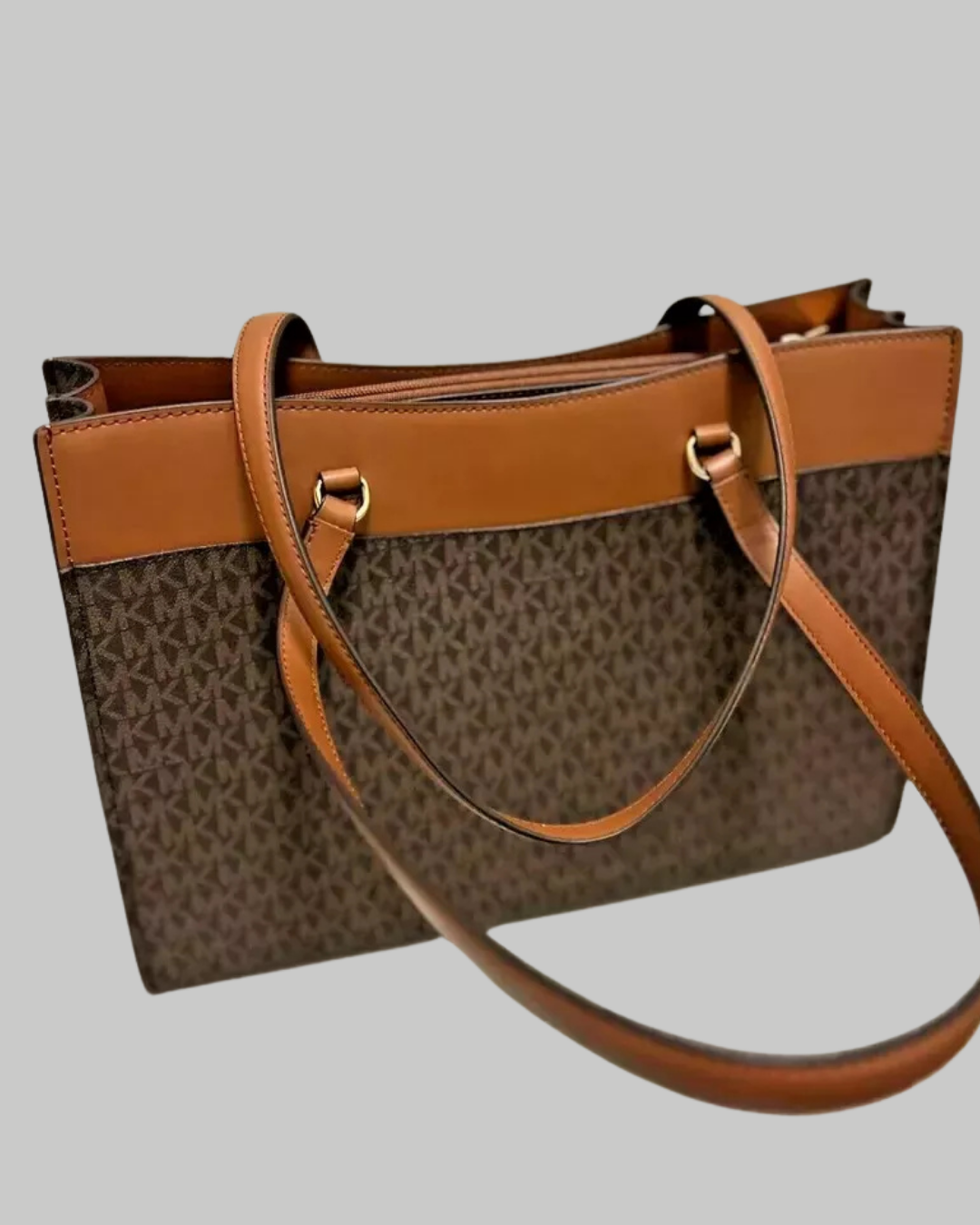 Jet Set Travel Large Saffiano Leather Pocket Tote Bag-BROWN