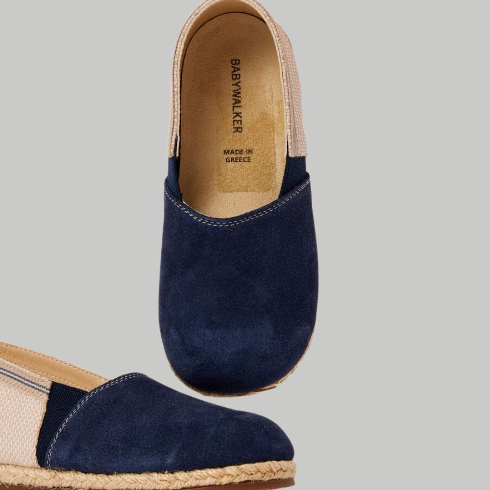 Two Tone Suede Leather & Fabric Espadrillea